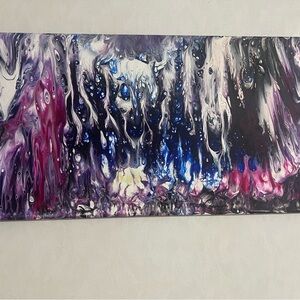Dynamic Purple and Blue Abstract Painting